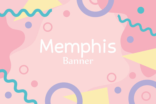 memphis figures pop textile 80s 90s style abstract banner