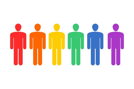LGBT rainbow human silhouettes