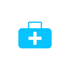 Medicine chest icon flat.