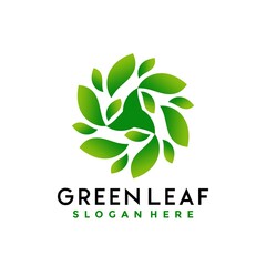 Green Leaves logo Designs vector illustration