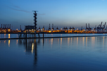 Hamburg habour blue hour