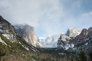 Yosemite Valley View in winter season, Yosemite National Park, California