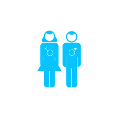 Pair of lovers icon flat.