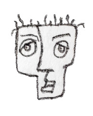 Man Head Caricature Isolated Drawing