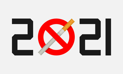 No smoking in 2021 vector illustration.