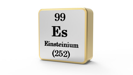 3d Einsteinium Element Sign. Stock image.