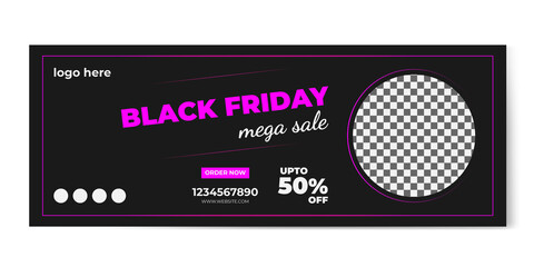Black Friday mega sale social media banner cover and template | Facebook cover