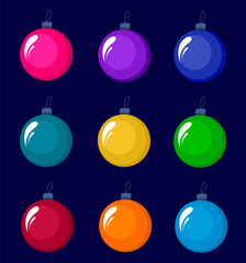 colored Christmas baubles