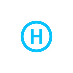 Helicopter landing icon flat