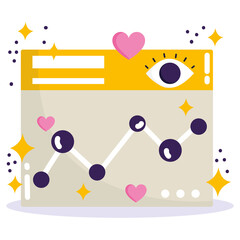 Obraz premium social media, website graph network in cartoon style