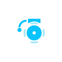 Alarm bell icon flat
