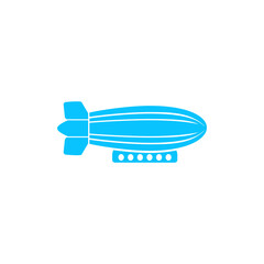 Airship zeppelin icon flat