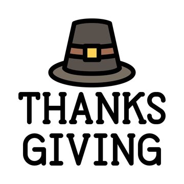 Capotain hat with thanksgiving icon, Thanksgiving related vector