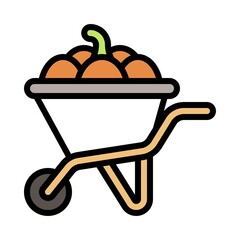 Pumpkin cart icon, Thanksgiving related vector