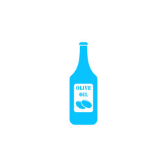 Olive oil bottle icon flat