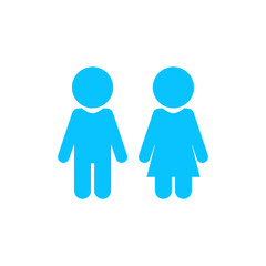 Girl and boy icon flat