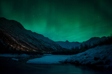Aurora over Tunnel to Whittier, AK