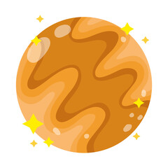 planet space galaxy astronomy in cartoon style