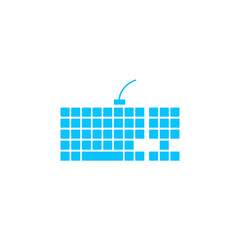 Slim computer keyboard icon flat