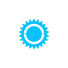 Bike chainring, chainwheel icon flat