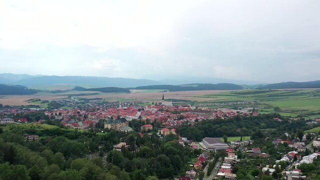 Aerial view of the city of Levoca in Slovakia
