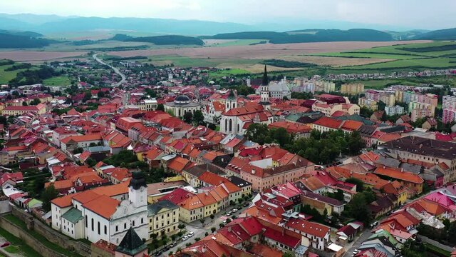 Aerial view of the city of Levoca in Slovakia