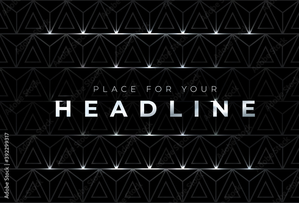 Poster abstract dark background with shiny polygonal pattern