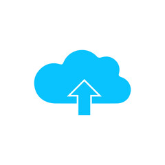Upload cloud icon flat