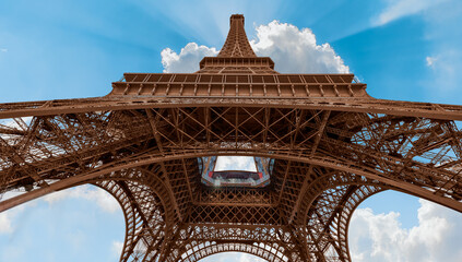 Eiffel tower in Paris, France. The Eiffel tower is the most visited touristic attraction in France