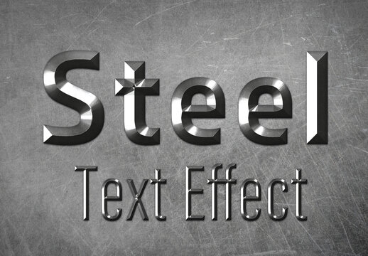 Metallic Steel Text Effect
