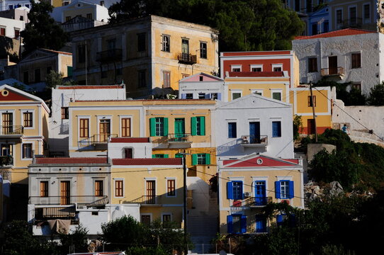 Symi Town Seafront, Symi Island, Greece