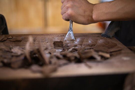 detail of carpenter working
