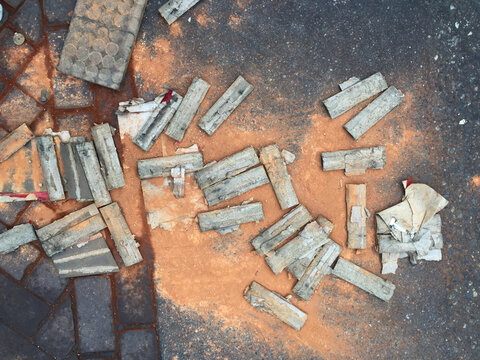 exploded fireworks on street