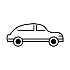 Obraz na płótnie Canvas car transport, side view minimal line icon isolated on white background