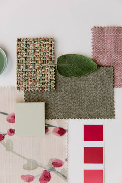 Pink and sage green mood board