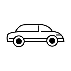 Obraz na płótnie Canvas car motor transport, side view line icon isolated on white background