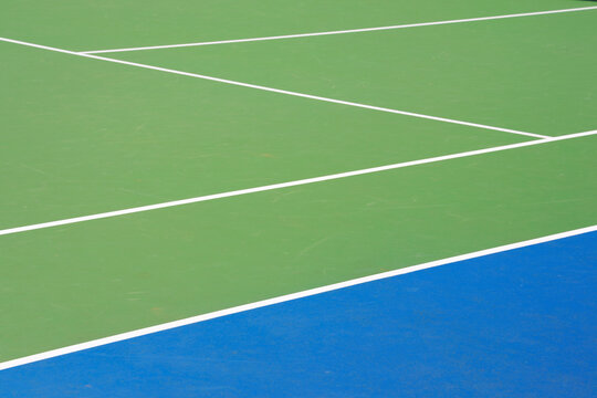 blue and green tennis field