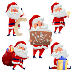 Characters with different emotions Santa