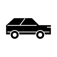car automobile transport, side view silhouette icon isolated on white background