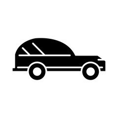 car transport, side view line icon on white background