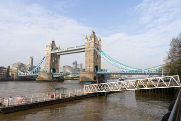 Fototapeta na wymiar Tower Bridge detail in a sunny day