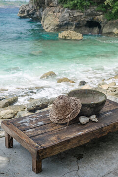 Rustic Textured Items At Ocean Beach