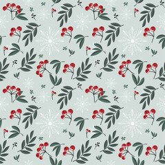 Winter ornament. Cute  vector seamless pattern. Christmas holidays card.