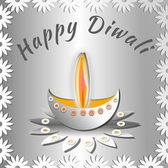 Fototapeta na wymiar Diwali greeting with a message Happy Diwali