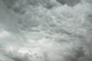 Thick gray clouds covering sky