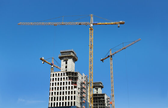 cranes at building site
