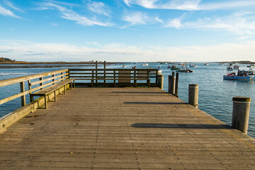 fishing pier in Cape Porpoise, Maine. USA