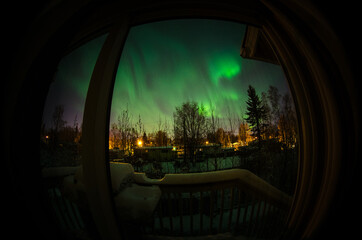 Aurora from the back porch in Anchorage, Alaska.