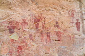 Fremont petroglyphs in Sego Canyon, Thompson Springs,  Grand County, Utah, Usa, America