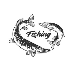 Fishing illustration. Fresh seafood template design.